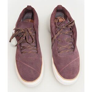 Toms Riley Womens Size 10 EU 42 Suede Leather Brown Ankle Sneaker Lace Up Bootie